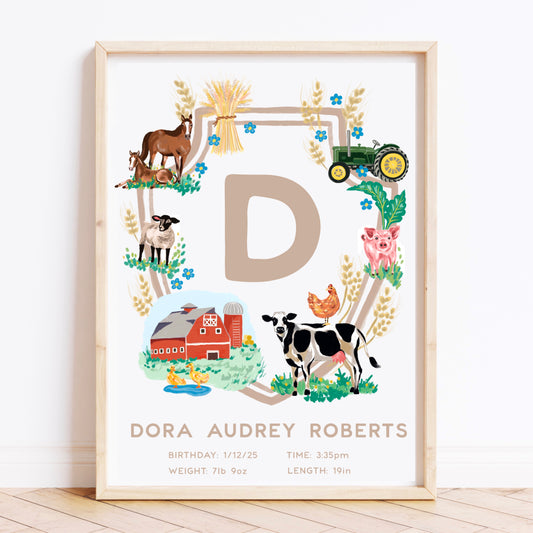 On the Farm Name Print